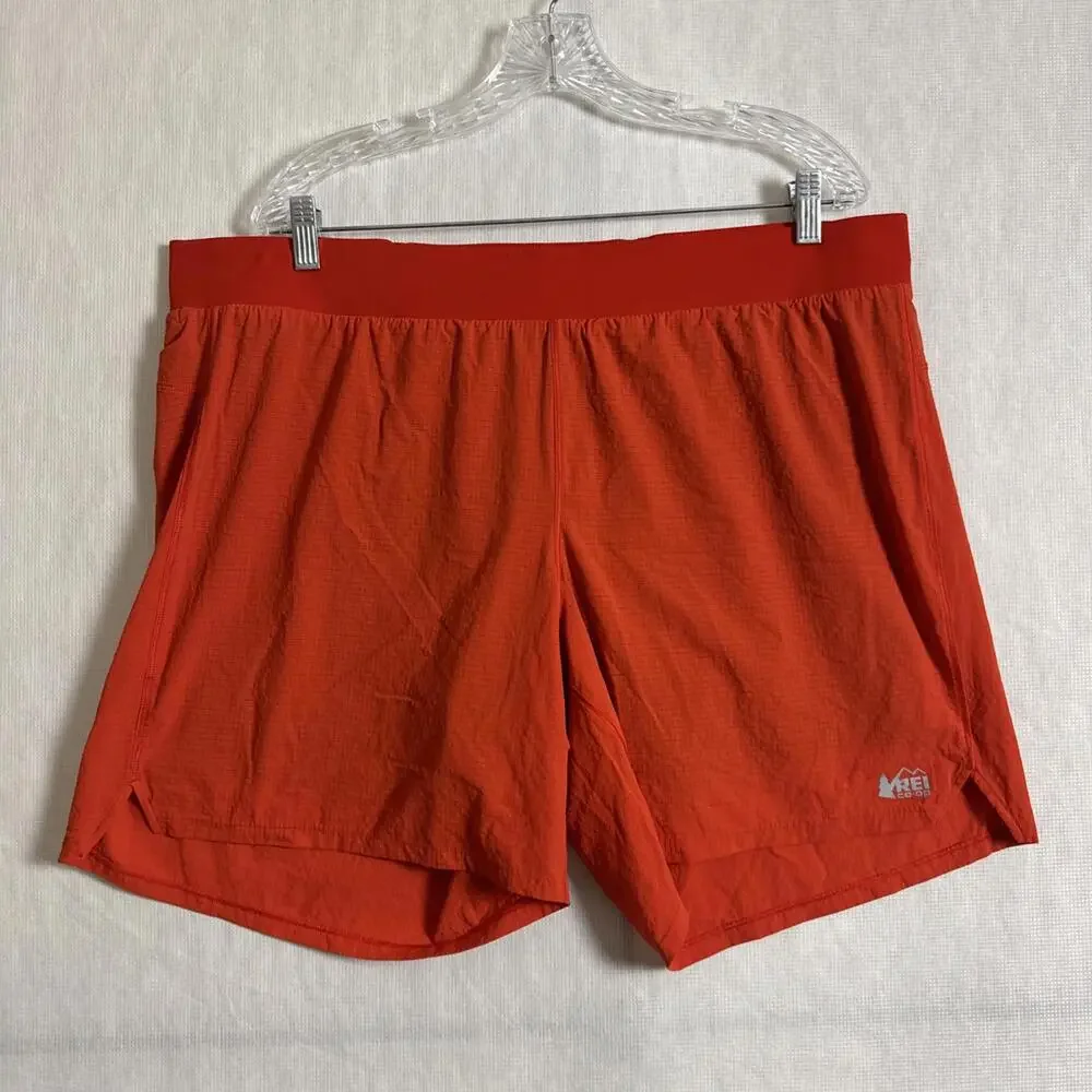 REI Co-op Men's Size XL Orange 7" Inseam Lined Swiftland Activewear Shorts